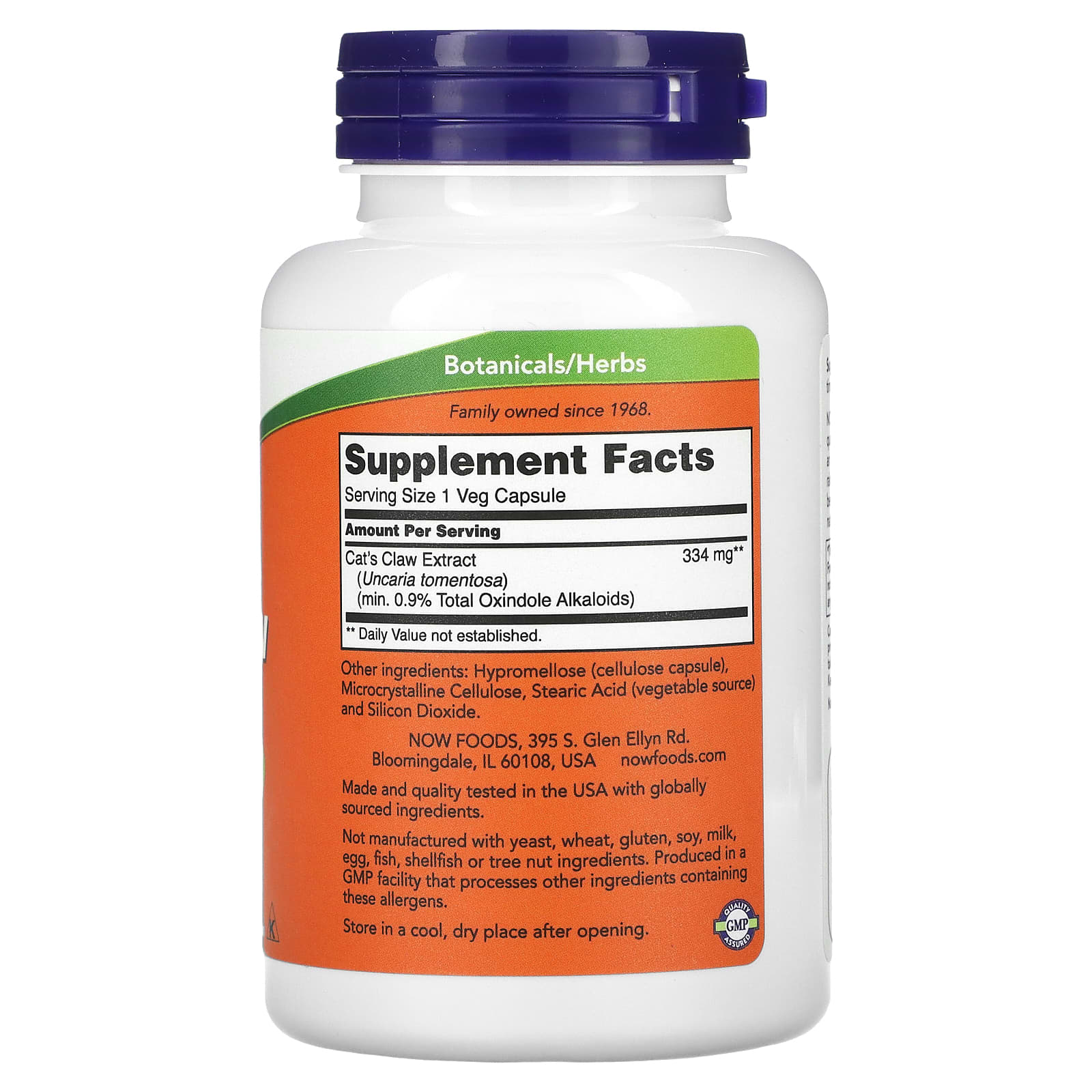 Extrato de unha de gato, 120 vcaps, Now Foods