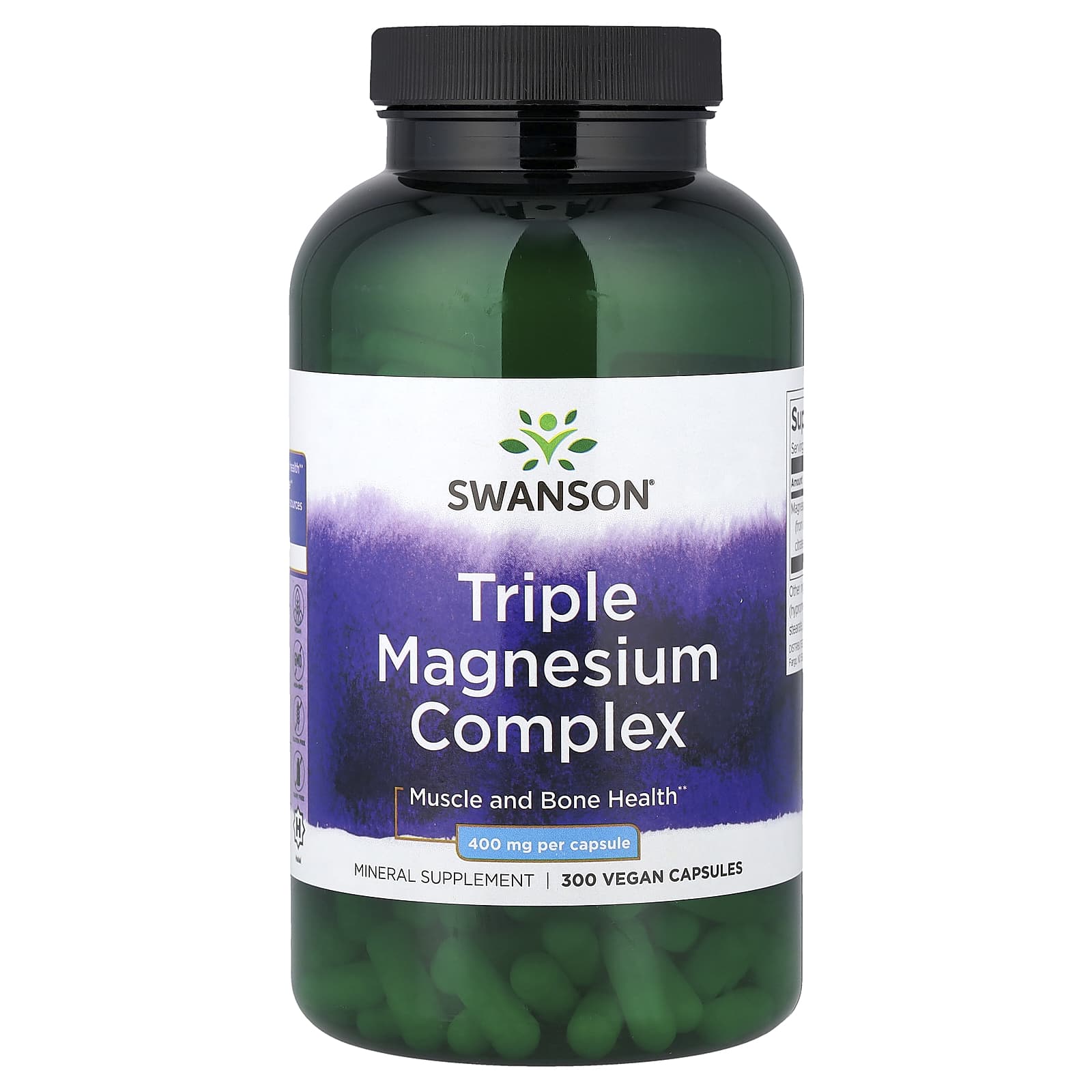 Complexo Triplo de Magnésio, 400 mg, 300 Cápsulas, Swanson