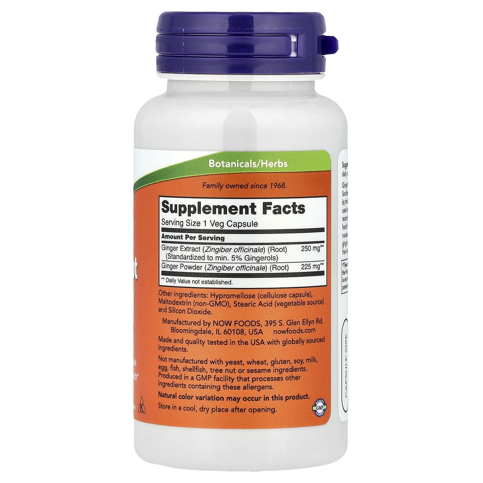 Extrato de raiz de gengibre, 250 mg, 90 vcaps, Now Foods