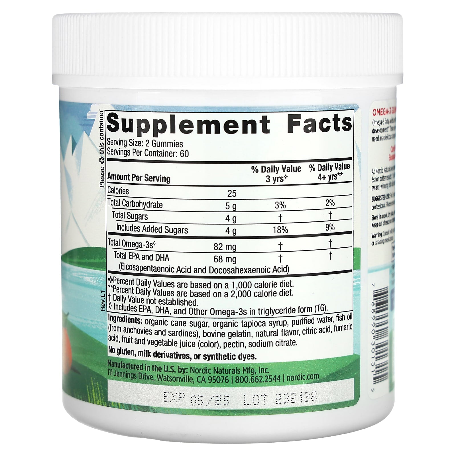 Gomas Nordic Omega-3 - 82 mg Gummies de Tangerina - 120 gomas, Nordic Naturals