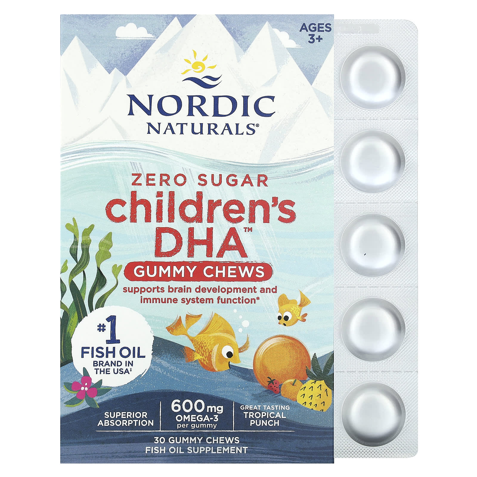 Gomas de DHA para crianças, 600 mg - 30 gomas, Nordic Naturals