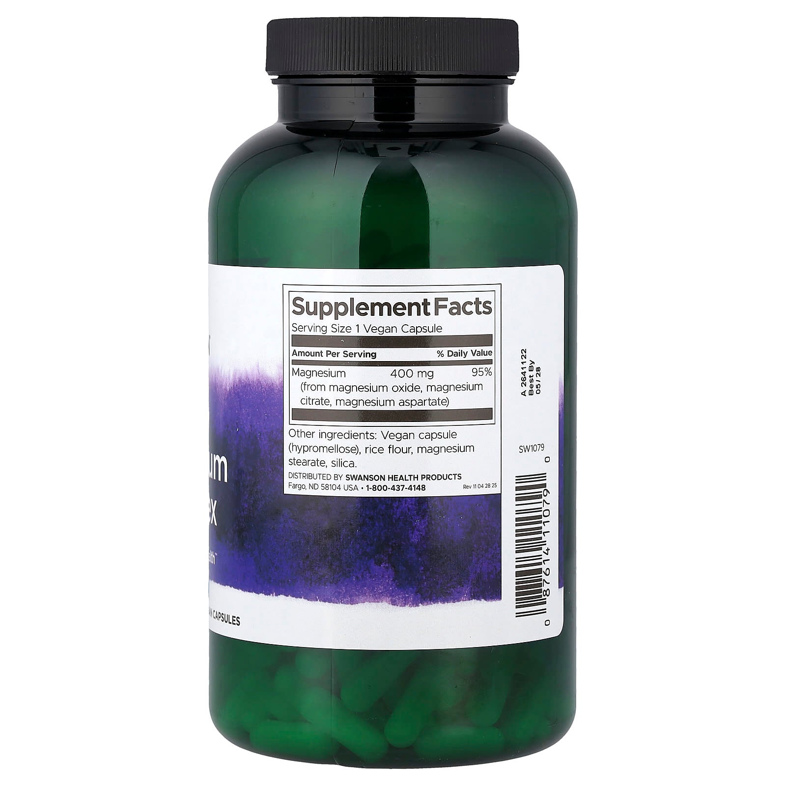 Complexo Triplo de Magnésio, 400 mg, 300 Cápsulas, Swanson