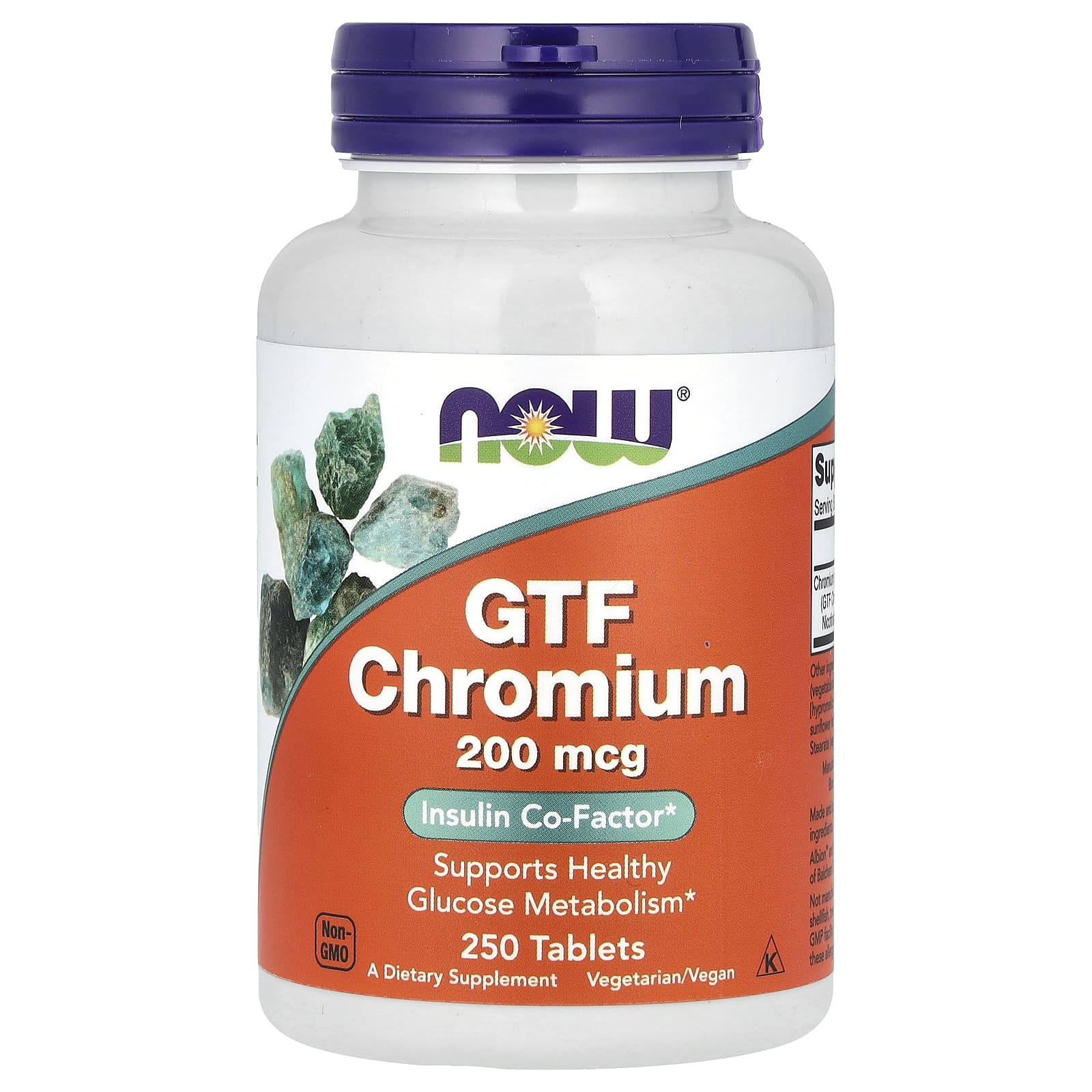 GTF Cromo - 200mcg, 250 comprimidos, Now Foods