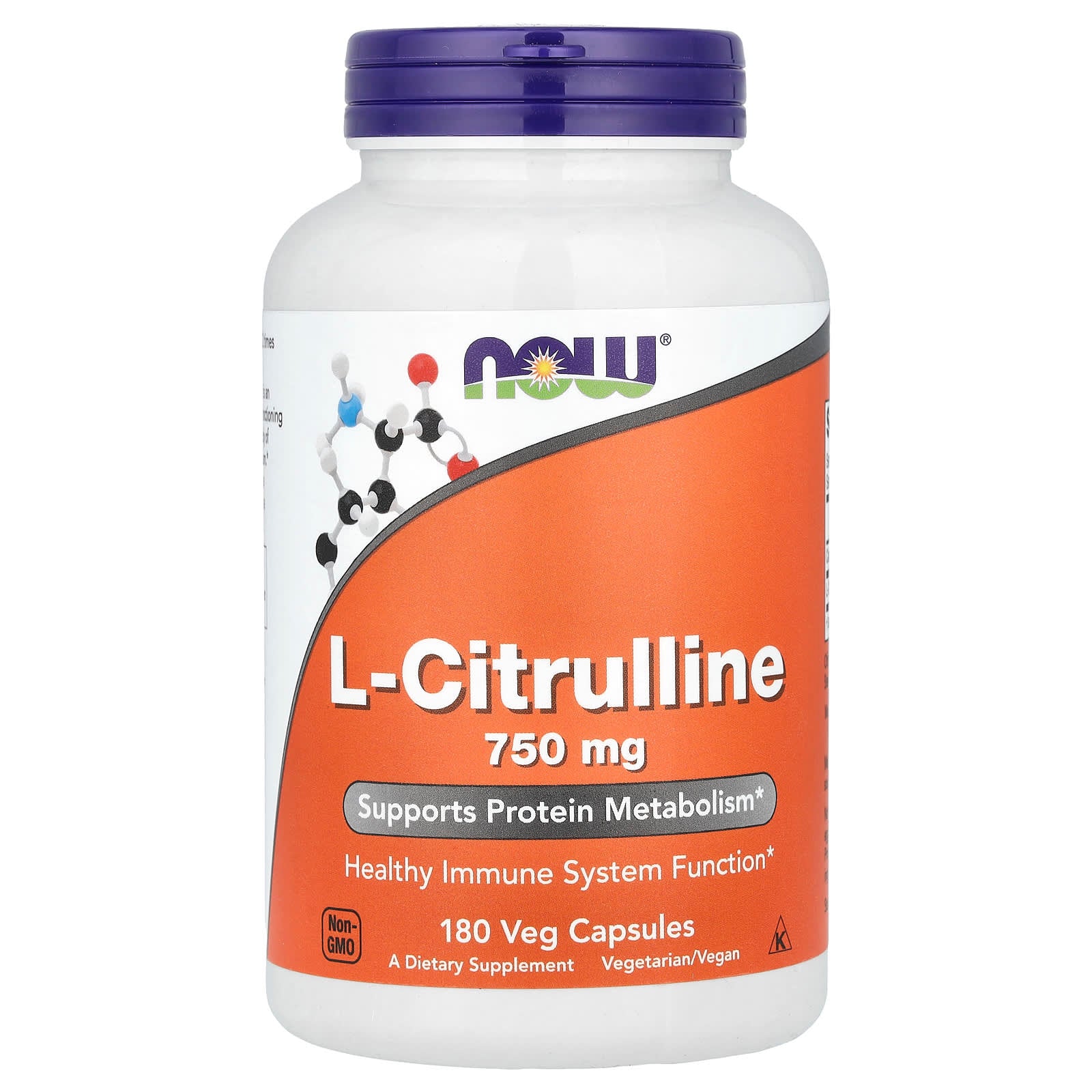 L-Citrulina - 750mg, 180 vcaps, Now Foods