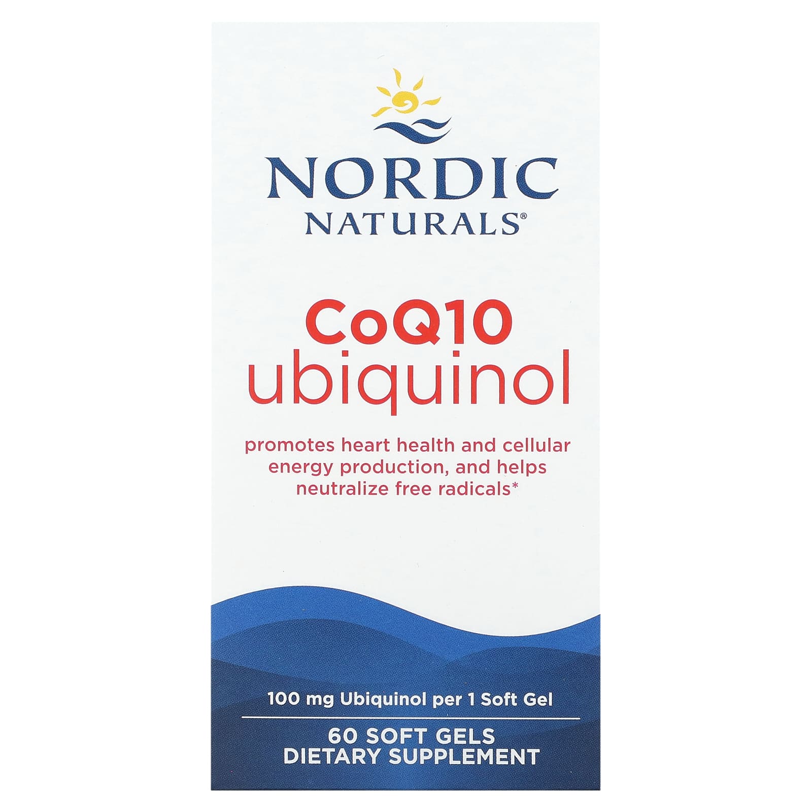 Nordic CoQ10 Ubiquinol Sport, 100 mg - 60 cápsulas gelatinosas, Nordic Naturals