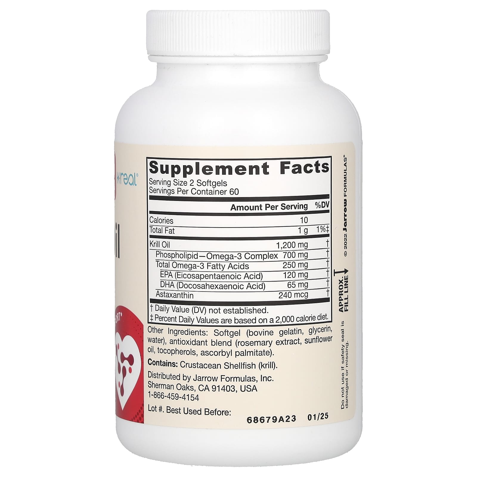 Óleo de Krill - 120 cápsulas gelatinosas, Jarrow Formulas
