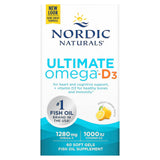 Óleo de peixe Ultimate Omega-D3 - 1280 mg Limão - 60 cápsulas gelatinosas, Nordic Naturals