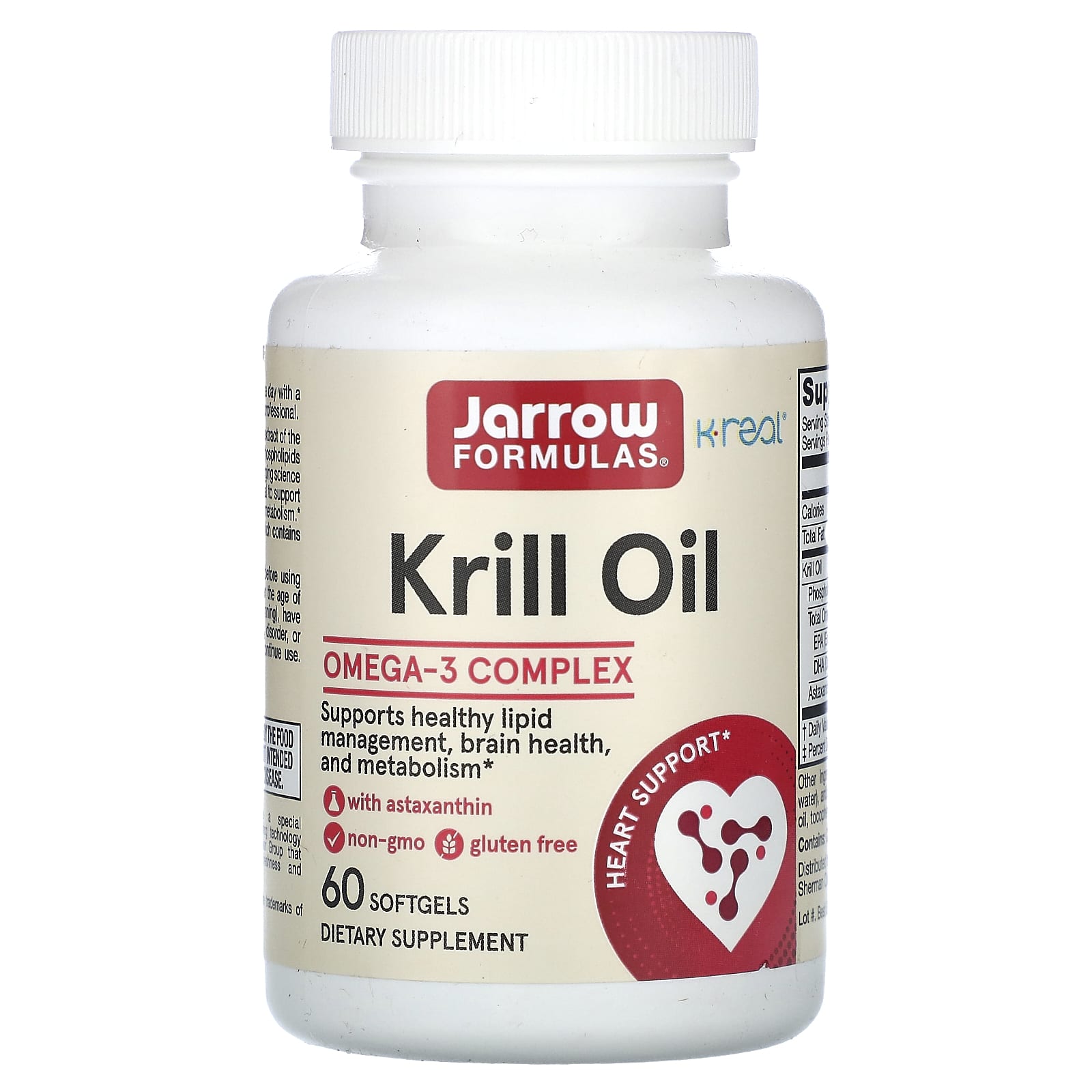 Óleo de Krill - 60 cápsulas gelatinosas, Jarrow Formulas