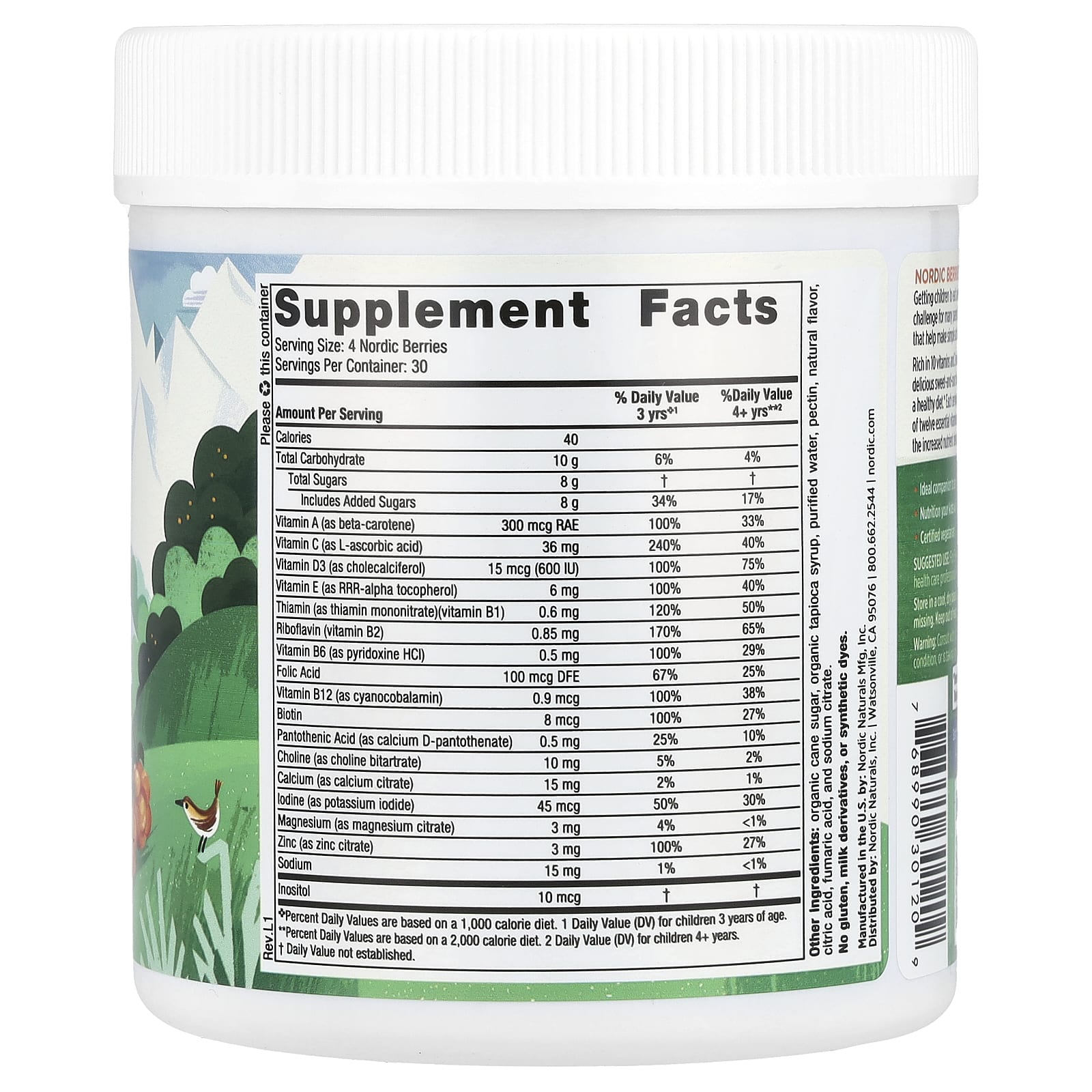 Multivitamínico Nordic Berries - 120 gomas de frutas vermelhas, Nordic Naturals