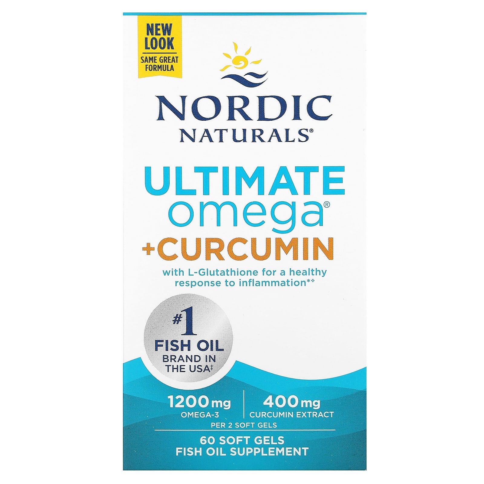 Ômega Curcumina, 1200mg - 60 cápsulas gelatinosas, Nordic Naturals