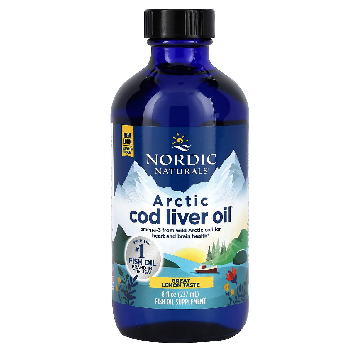 Óleo de fígado de bacalhau do Ártico - 1060 mg Limão - 237 ml., Nordic Naturals