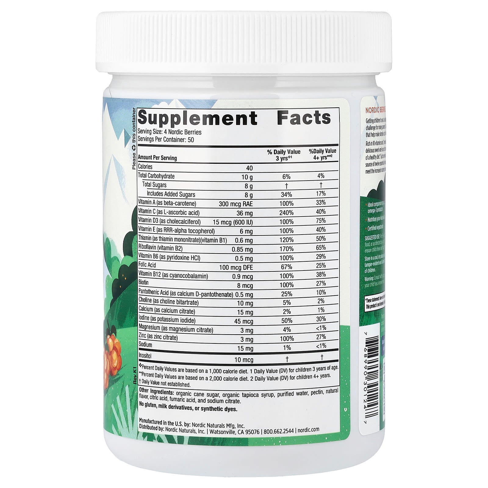 Multivitamínico Nordic Berries - 200 gomas de frutas vermelhas, Nordic Naturals