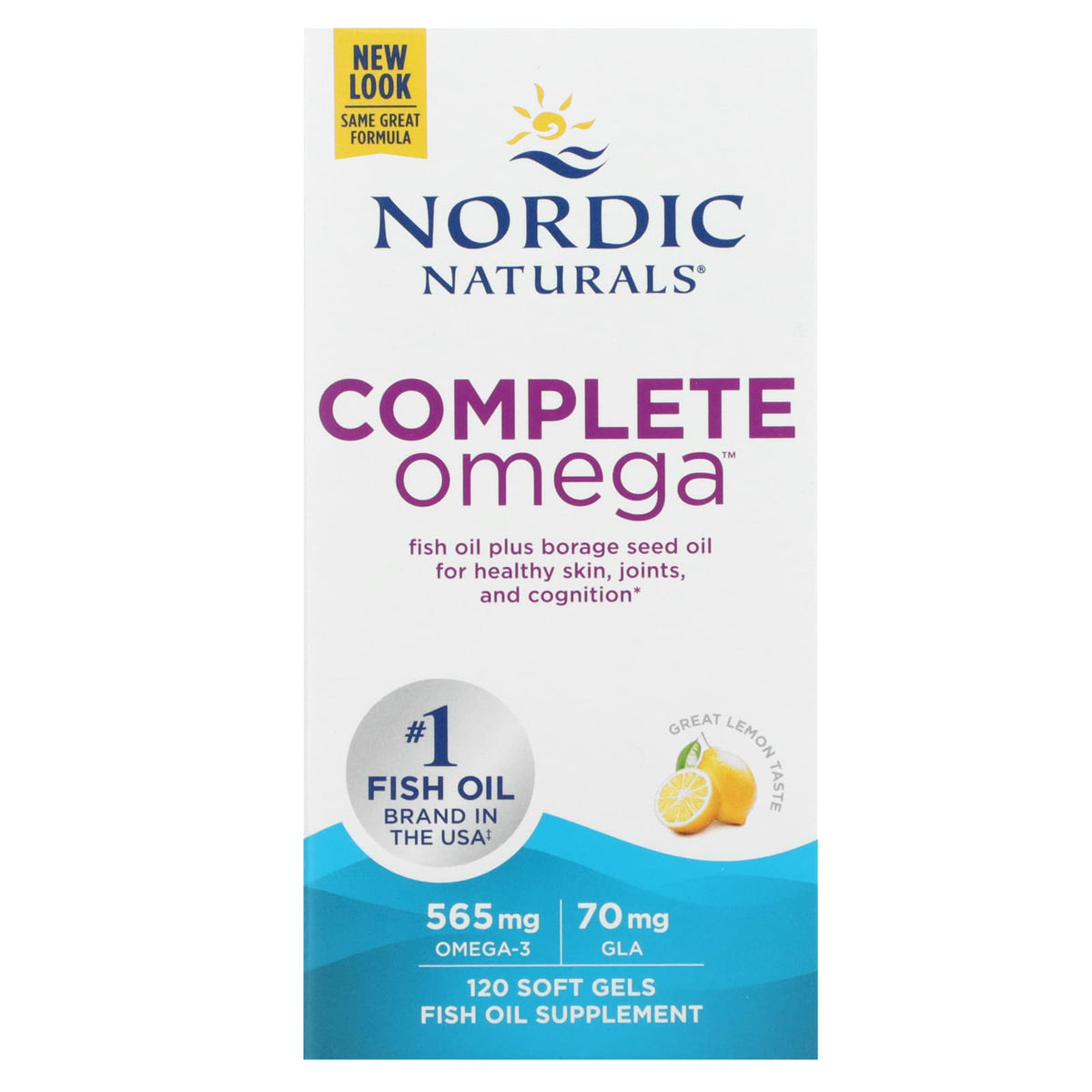 Ômega Completo - 565mg Limão - 120 cápsulas gelatinosas, Nordic Naturals