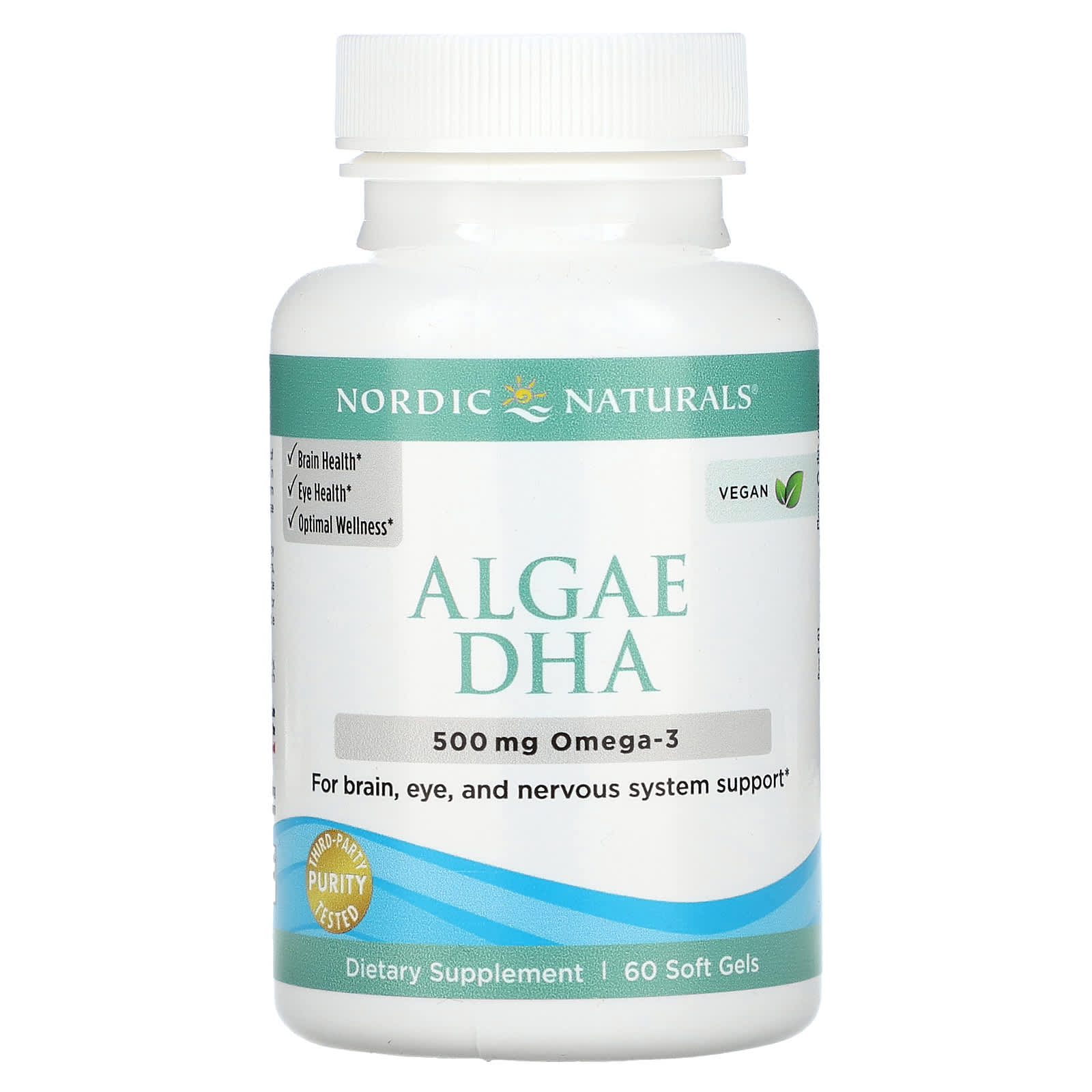Algas DHA, 500 mg - 60 cápsulas gelatinosas, Nordic Naturals