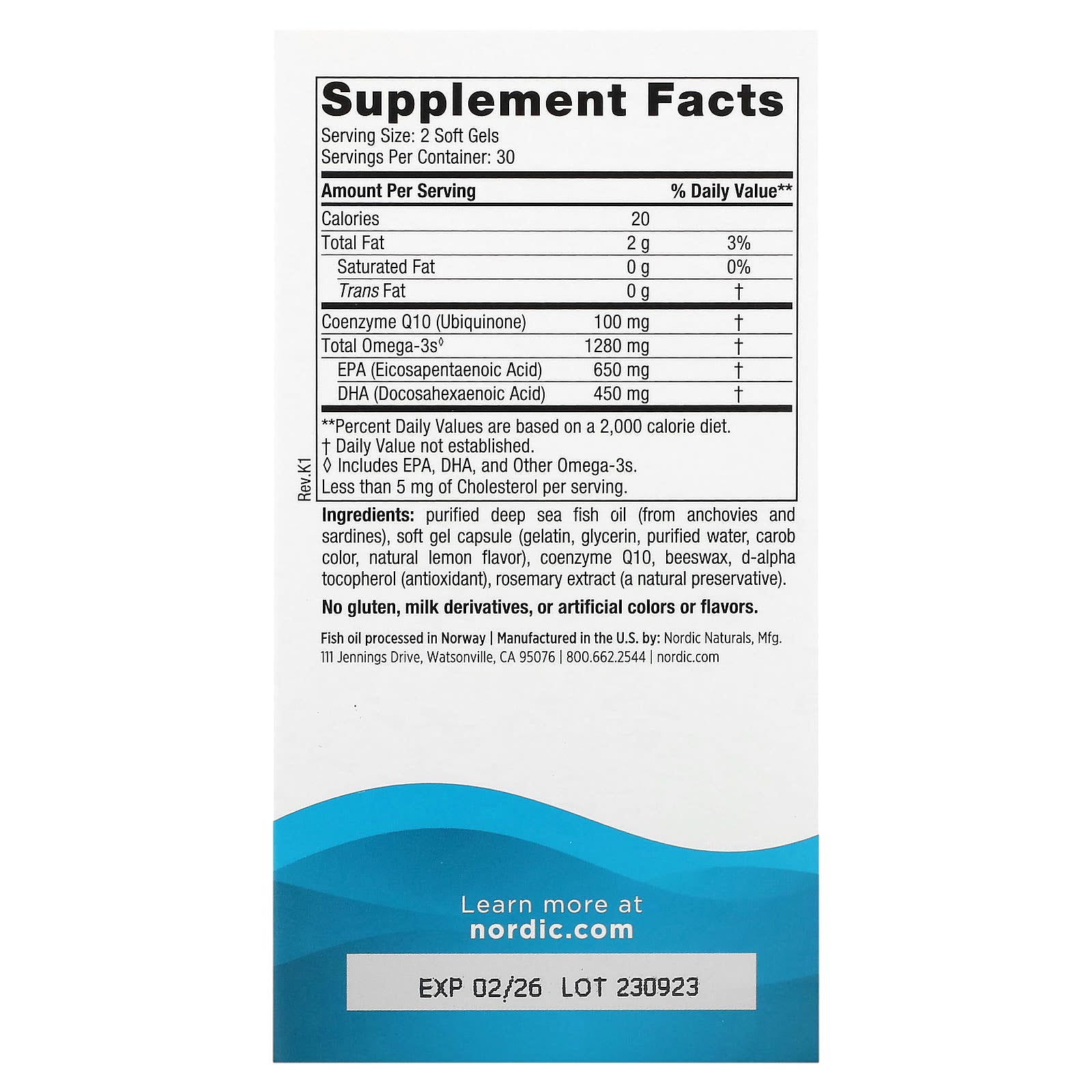 Ultimate Omega + CoQ10, Limão, 60 Cápsulas Gelatinosas, Nordic Naturals