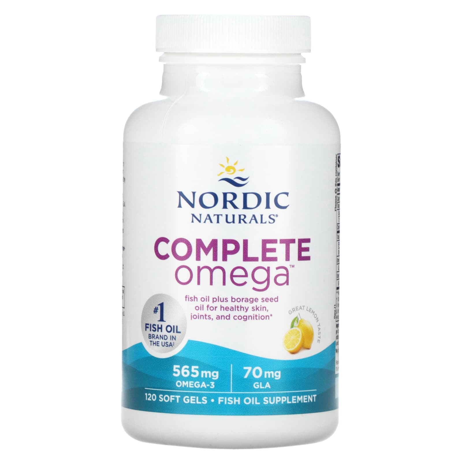 Ômega Completo - 565mg Limão - 120 cápsulas gelatinosas, Nordic Naturals