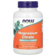 Citrato de Magnésio, 400mg, 120 Cápsulas Vegetais, Now Foods