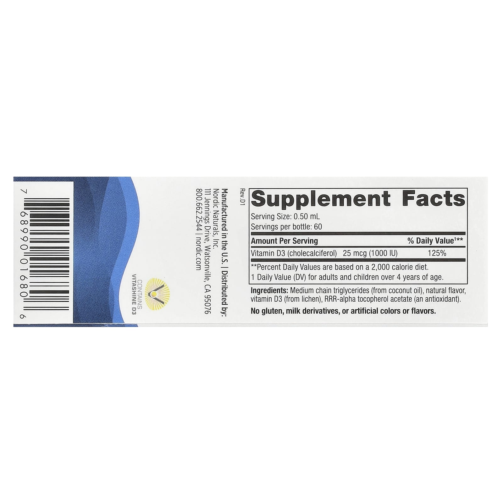 Vitamina D3 à base de plantas, 30 ml, Nordic Naturals