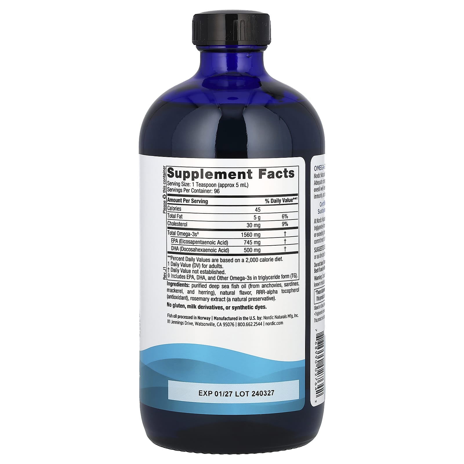 Ômega-3 - 1560mg Limão - 473 ml., Nordic Naturals
