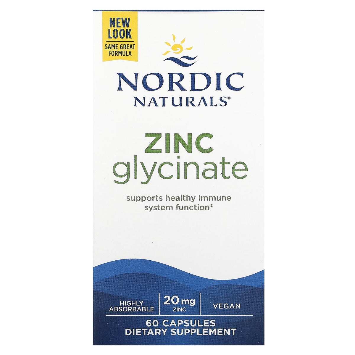 Glicinato de Zinco, 20mg - 60 cápsulas, Nordic Naturals