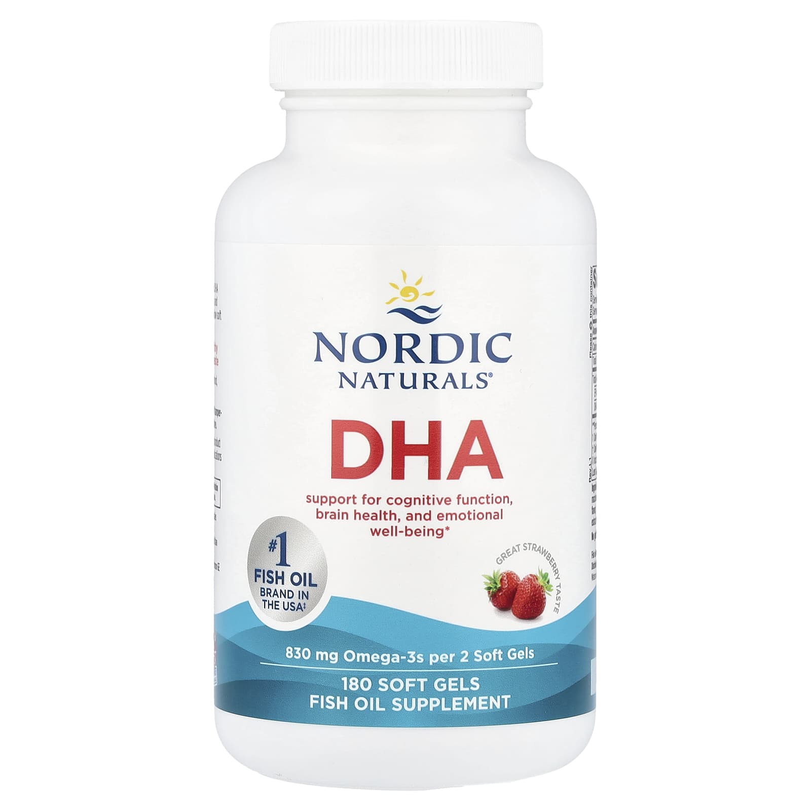 DHA - 830mg Morango - 180 cápsulas gelatinosas, Nordic Naturals