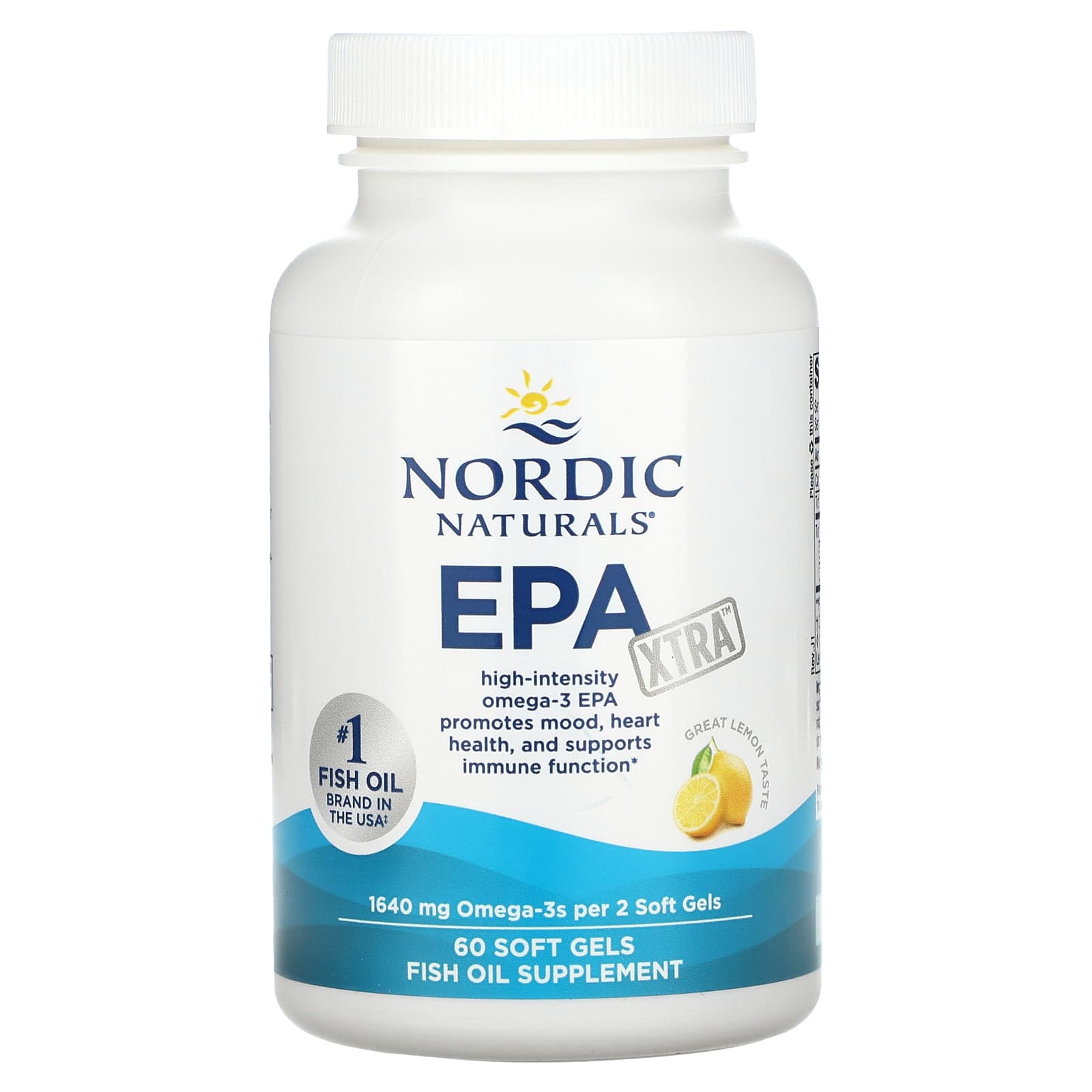 Ômega-3 EPA, Limão 1210 mg, 60 Cápsulas Gelatinosas, Nordic Naturals