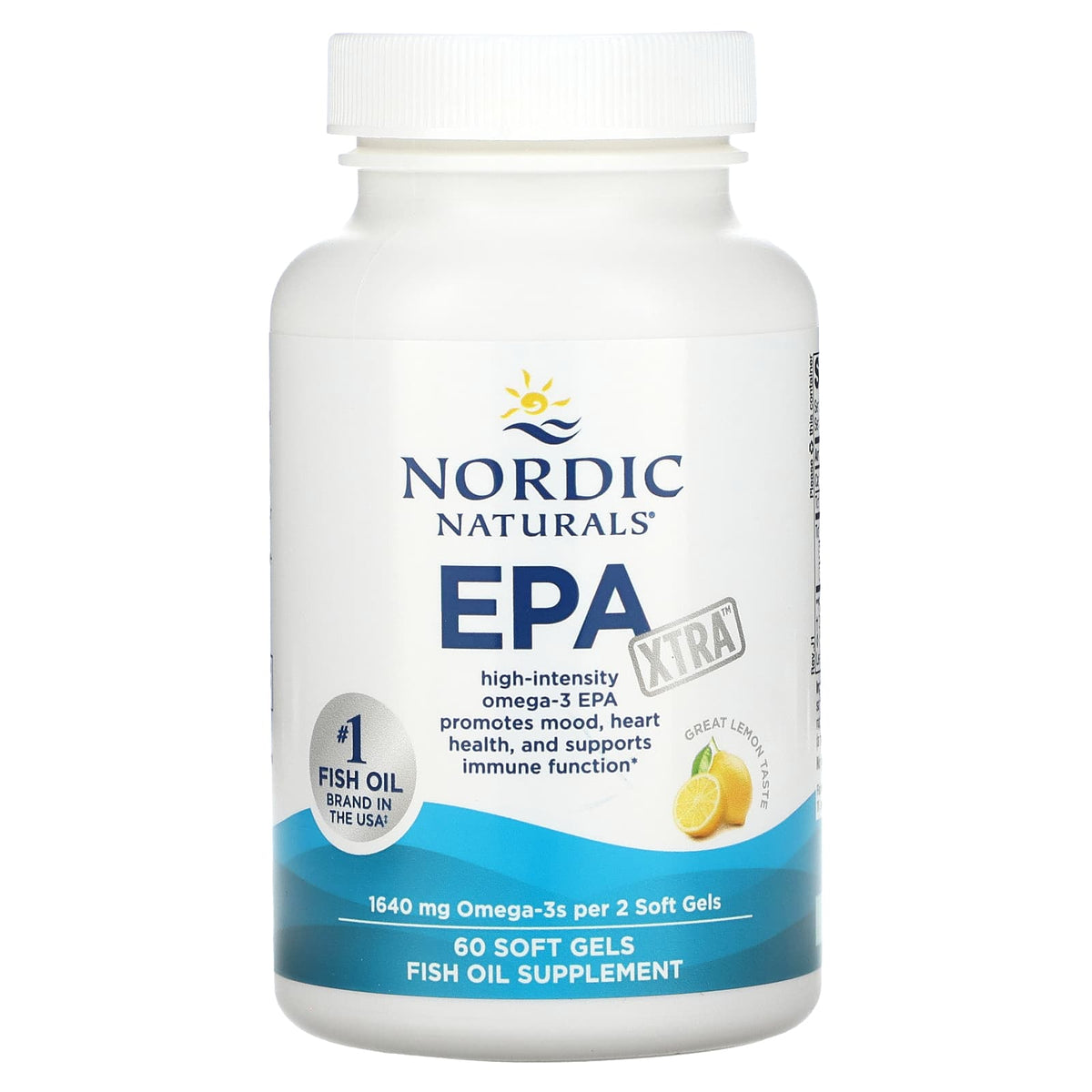 Ômega-3 EPA, Limão 1210 mg, 60 Cápsulas Gelatinosas, Nordic Naturals