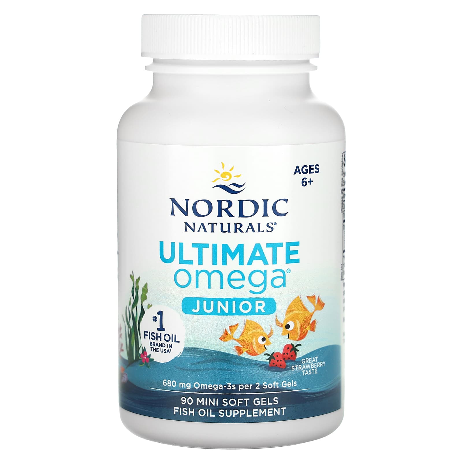 Ultimate Omega Junior, Morango, 90 Mini Cápsulas Gelatinosas, Nordic Naturals