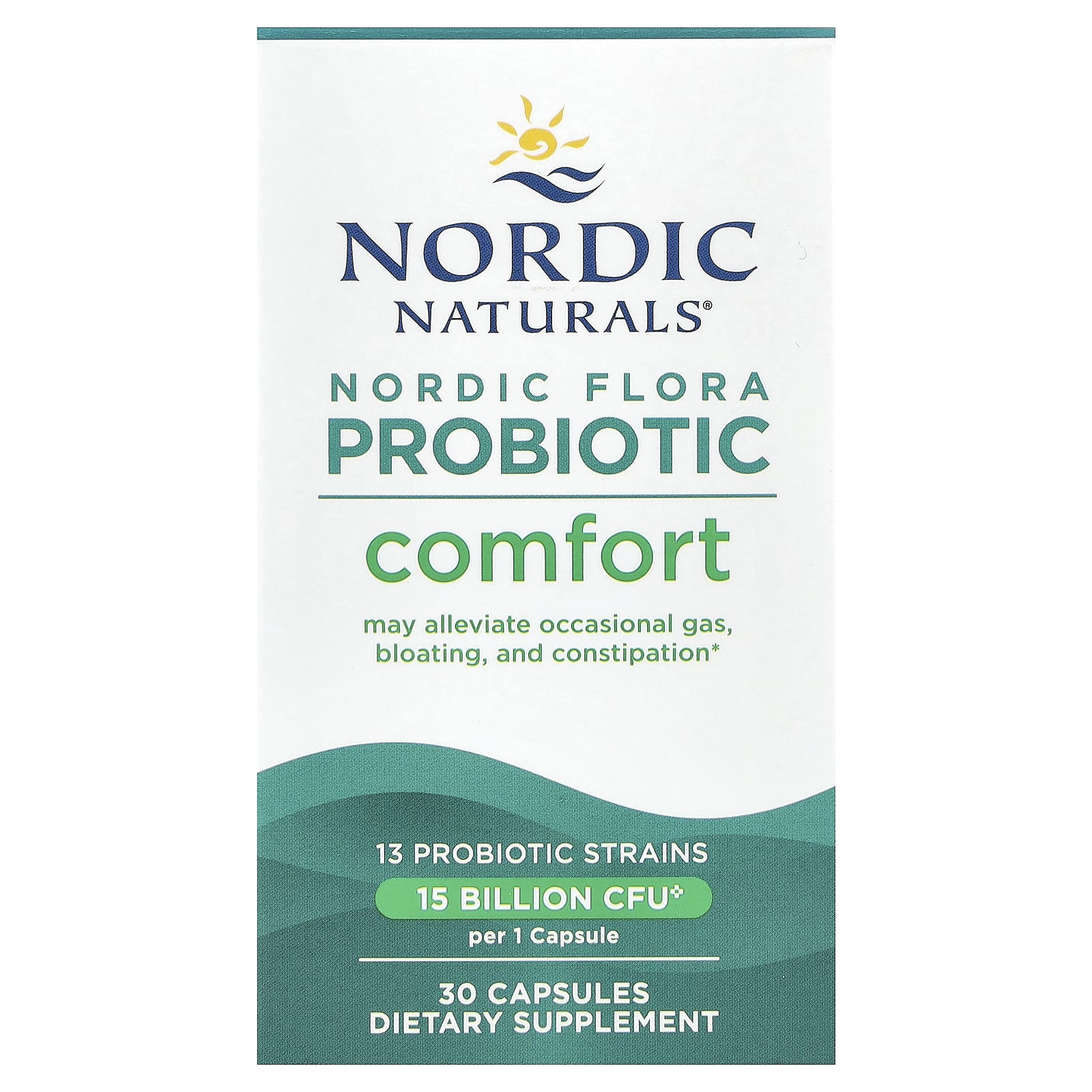 Nordic Flora Probiotic Comfort, 15 bilhões de UFC - 30 cápsulas, Nordic Naturals