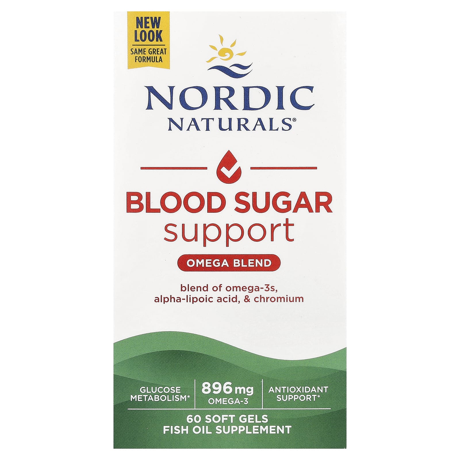 Ômega Açúcar no Sangue, 896 mg - 60 cápsulas gelatinosas, Nordic Naturals