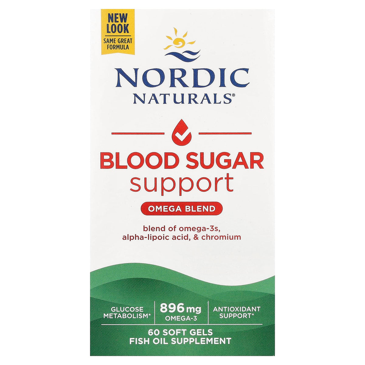 Ômega Açúcar no Sangue, 896 mg - 60 cápsulas gelatinosas, Nordic Naturals
