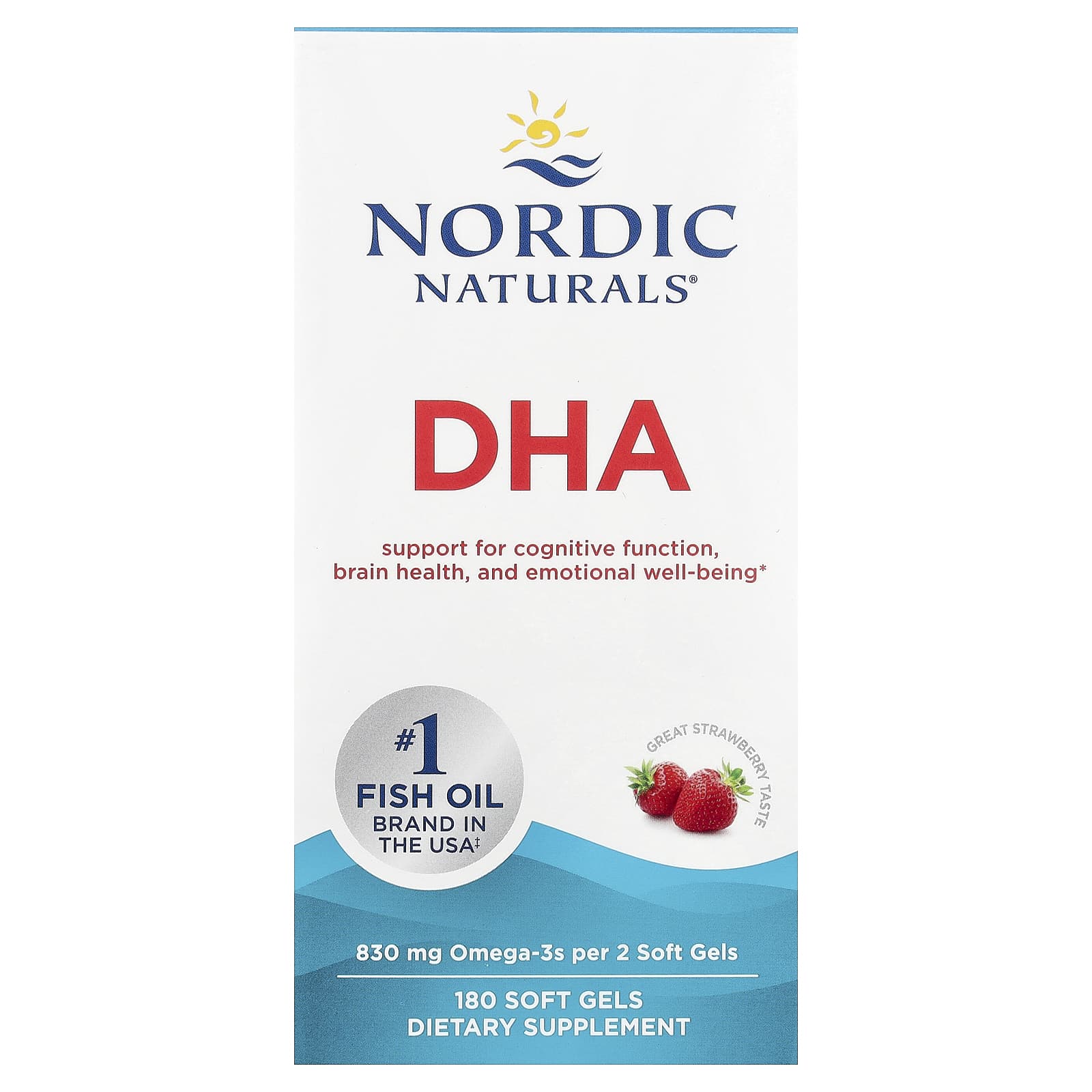 DHA - 830mg Morango - 180 cápsulas gelatinosas, Nordic Naturals