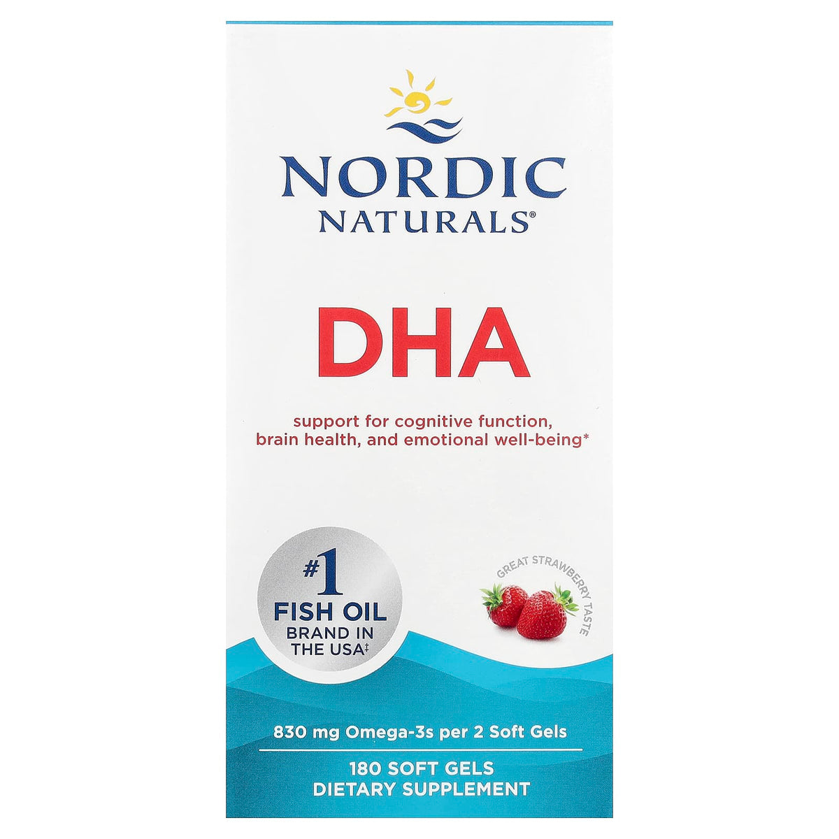 DHA - 830mg Morango - 180 cápsulas gelatinosas, Nordic Naturals