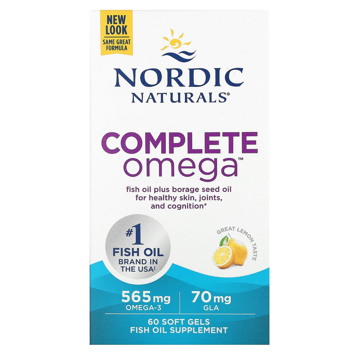 Ômega Completo - 565mg Limão - 60 cápsulas gelatinosas, Nordic Naturals