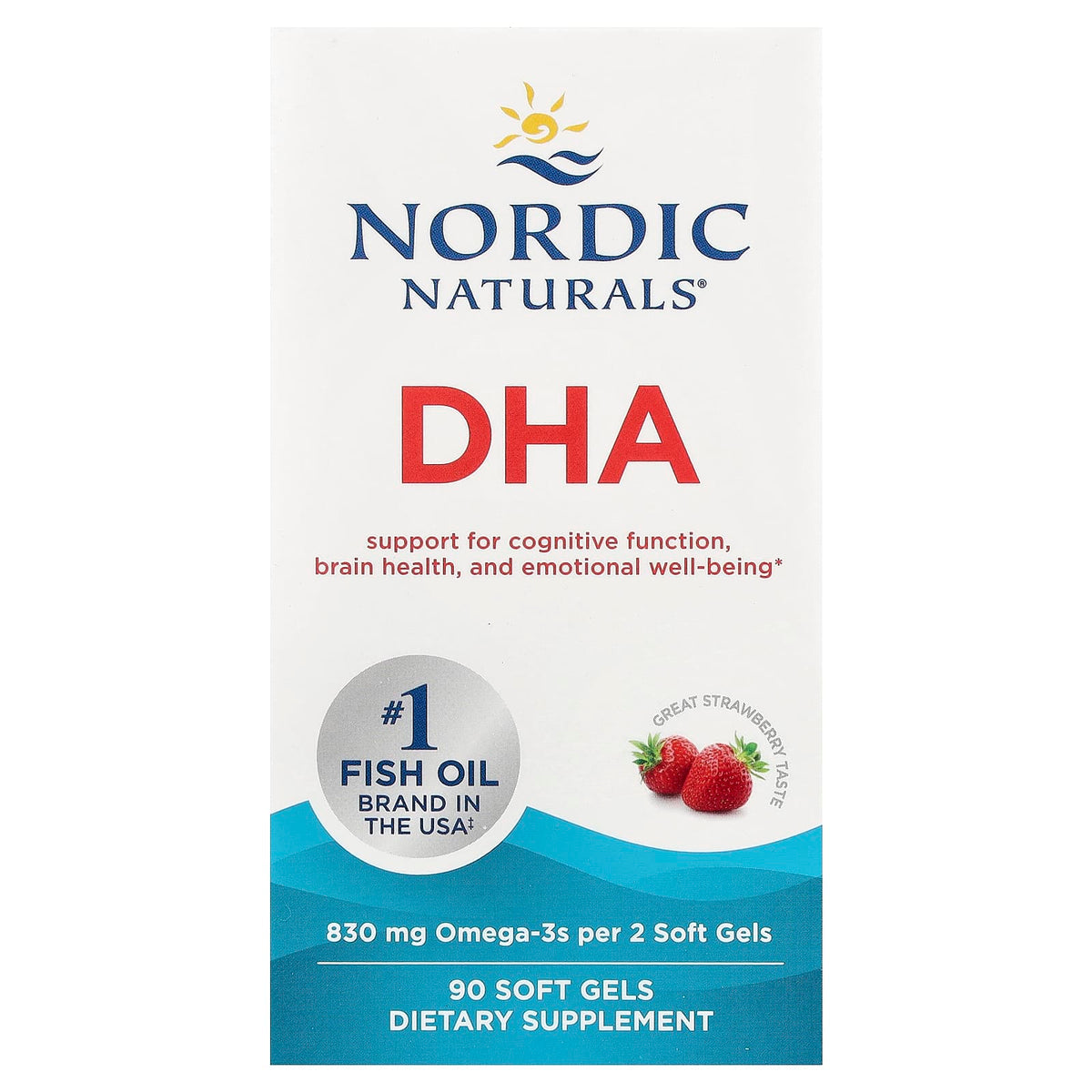 DHA - 830mg Morango - 90 cápsulas gelatinosas, Nordic Naturals