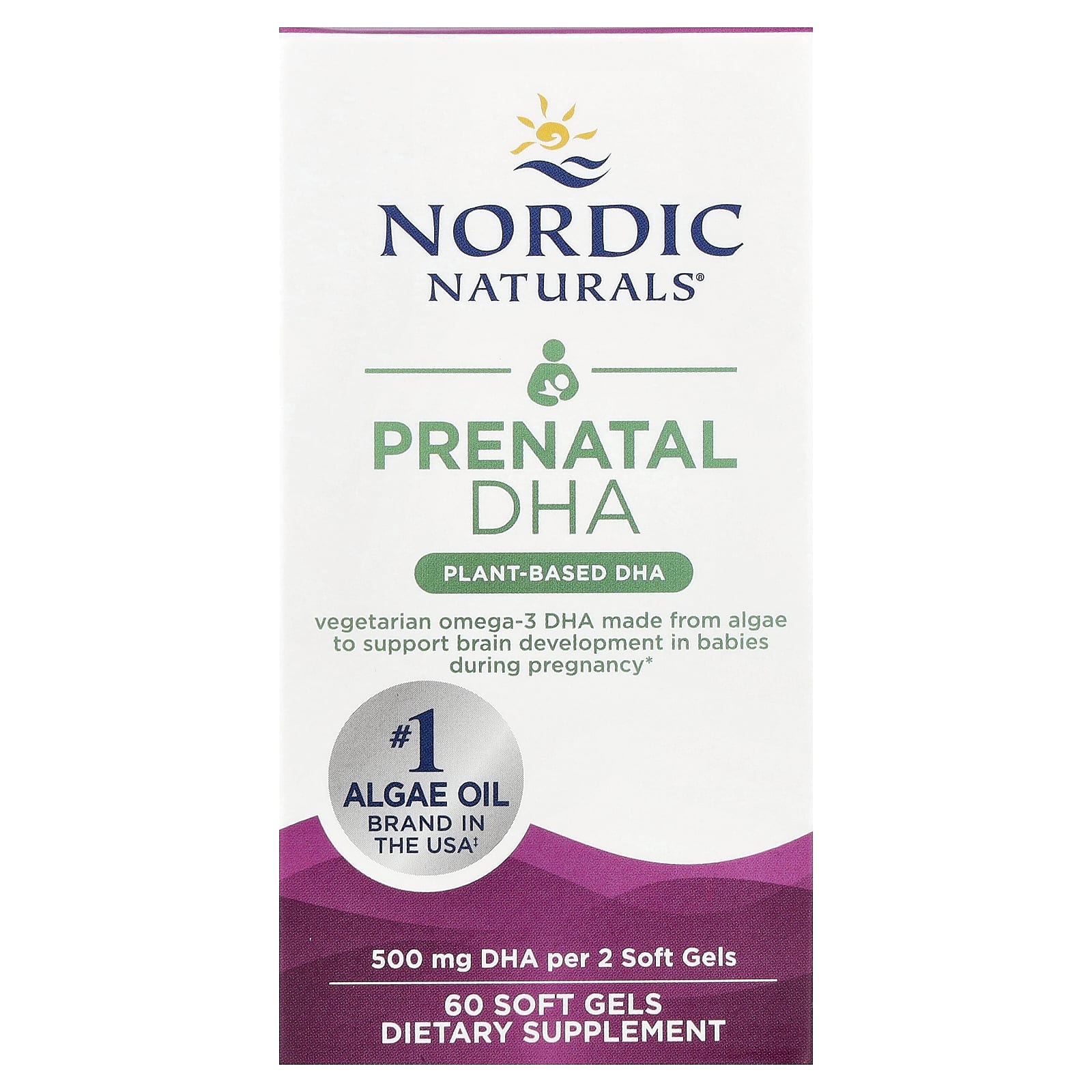 Pré-natal DHA Vegano, 500 mg - 60 cápsulas gelatinosas, Nordic Naturals