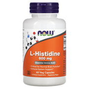 L-Histidina, 600mg, 60 vcaps, Now Foods