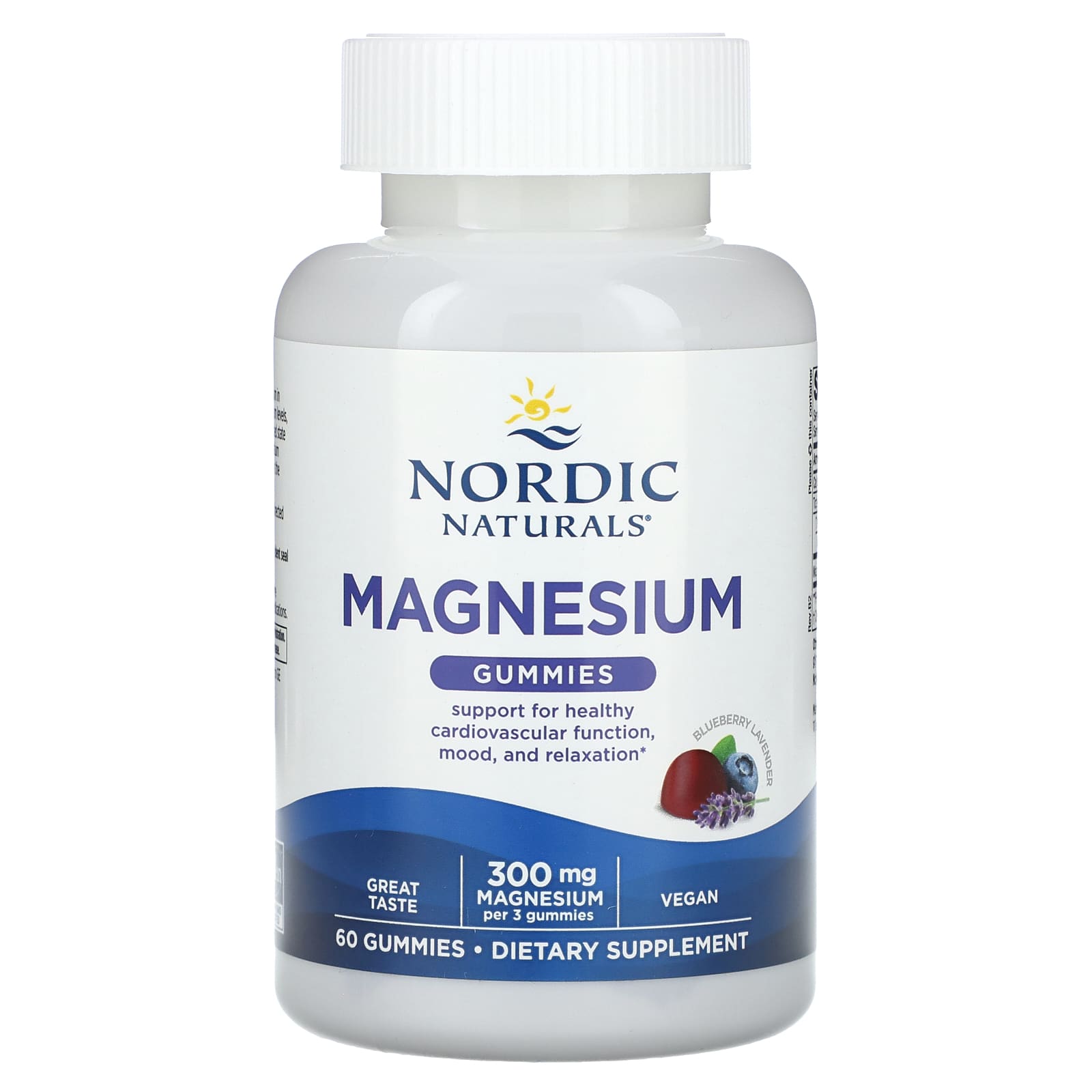 Gomas de Magnésio, Mirtilo e Lavanda - 60 gomas, Nordic Naturals