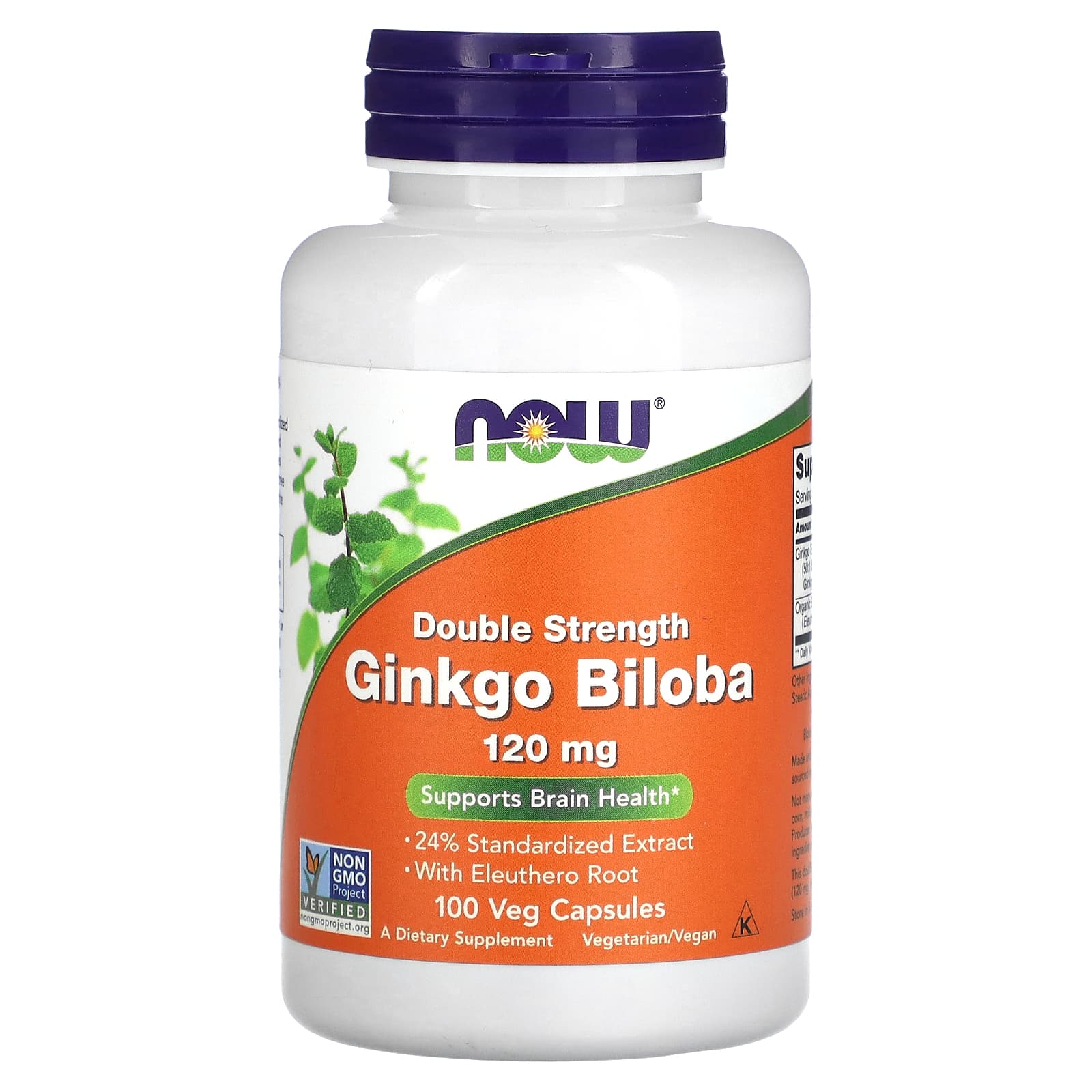 Ginkgo Biloba Dupla Força - 120mg, 100 vcaps, Now Foods