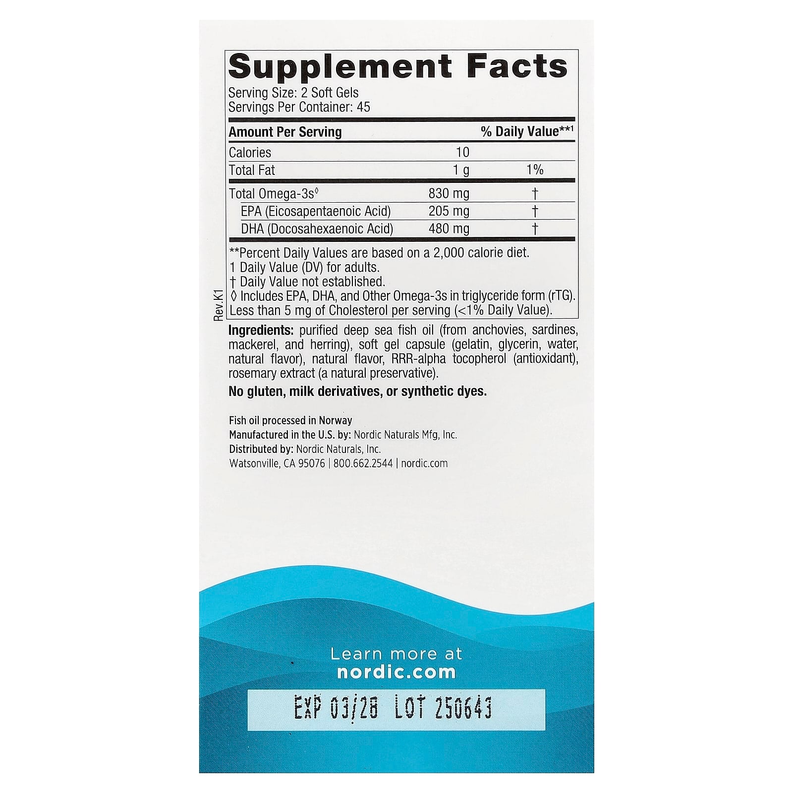 DHA - 830mg Morango - 90 cápsulas gelatinosas, Nordic Naturals
