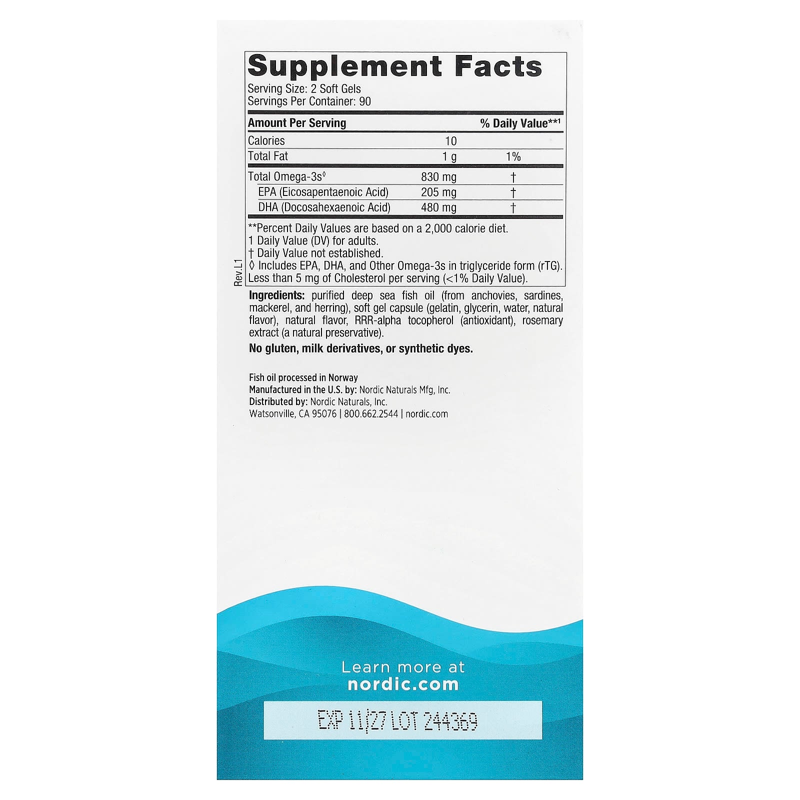 DHA - 830mg Morango - 180 cápsulas gelatinosas, Nordic Naturals
