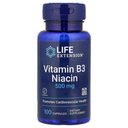 Vitamina B3 Niacina, 500 mg, 100 Cápsulas, Life Extension