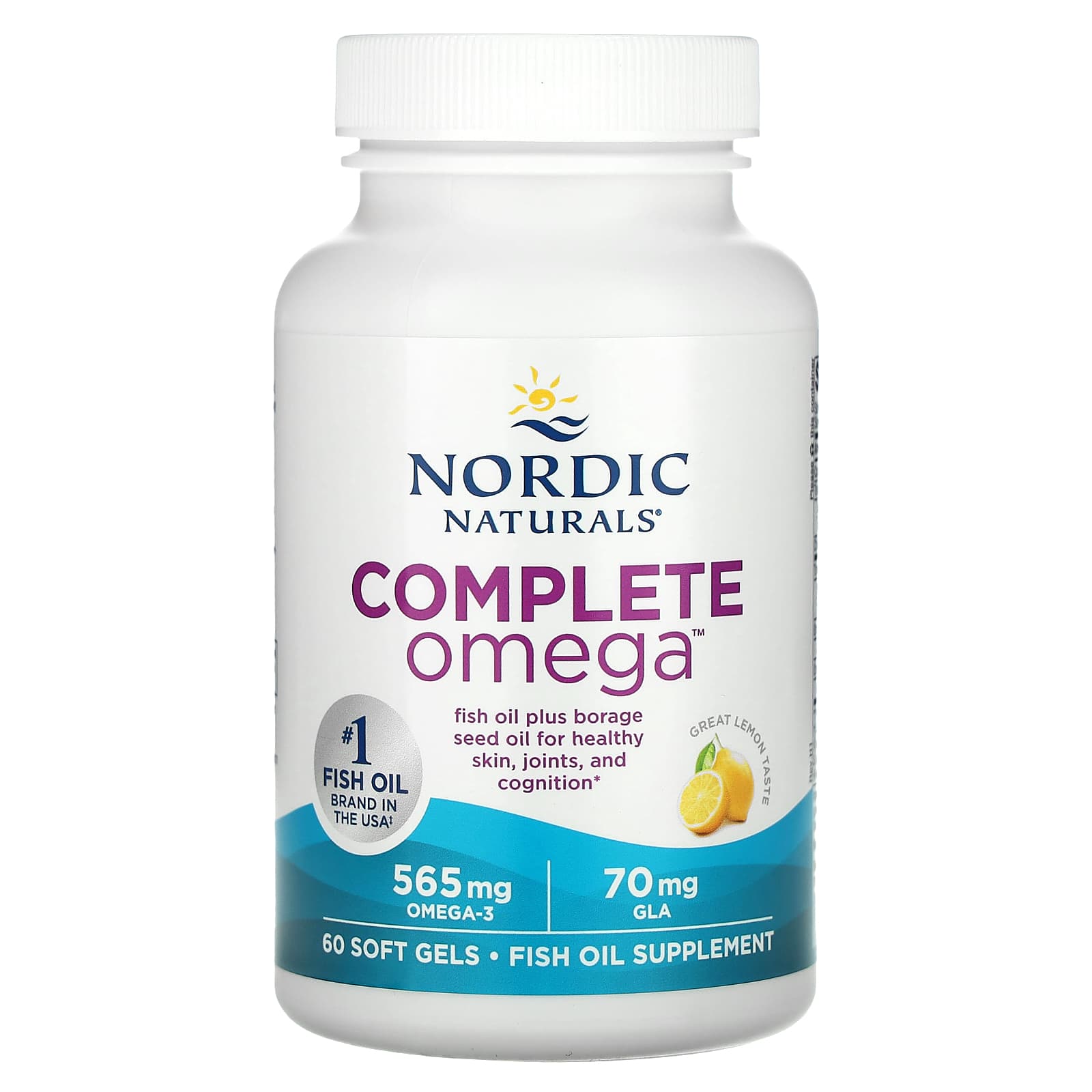 Ômega Completo - 565mg Limão - 60 cápsulas gelatinosas, Nordic Naturals