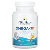 Ômega-3D, Limão, 60 Cápsulas Gelatinosas, Nordic Naturals