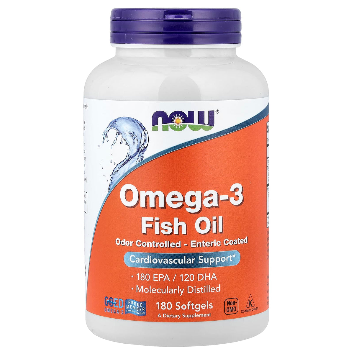 Ômega-3 com revestimento entérico, 180 softgels, Now Foods
