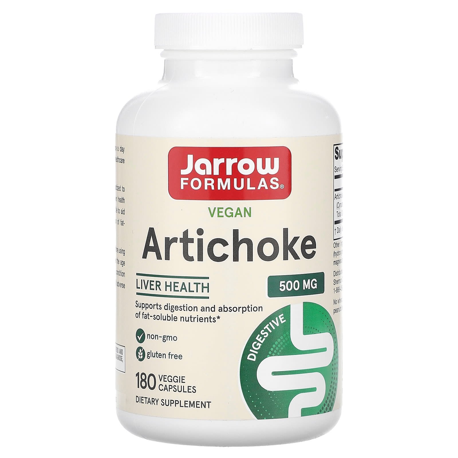 Alcachofra, 500mg - 180 cápsulas vegetais, Jarrow Formulas