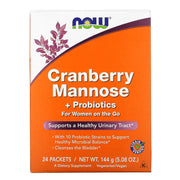 Cranberry Mannose + Probióticos, 24 packets, Now Foods