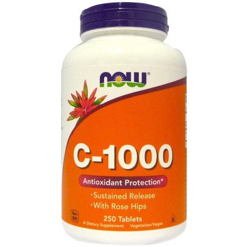 Vitamina C-1000 com Rosa Mosqueta - Liberação Sustentada, 250 comprimidos, Now Foods