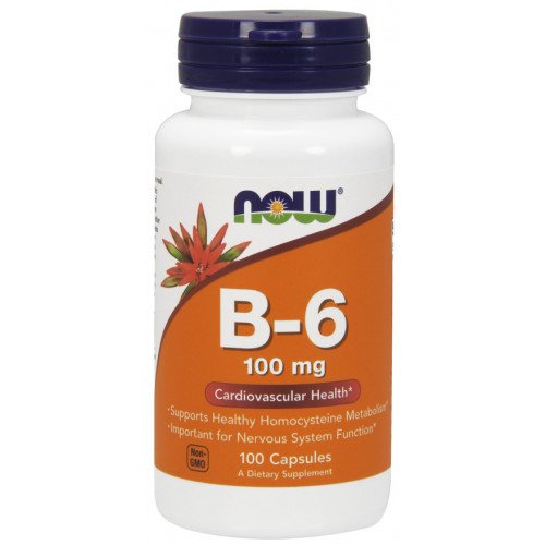 Vitamina B-6 - 100mg, 100 caps, Now Foods