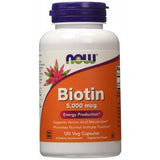 Biotina - 5000mcg, 120 vcaps, Now Foods